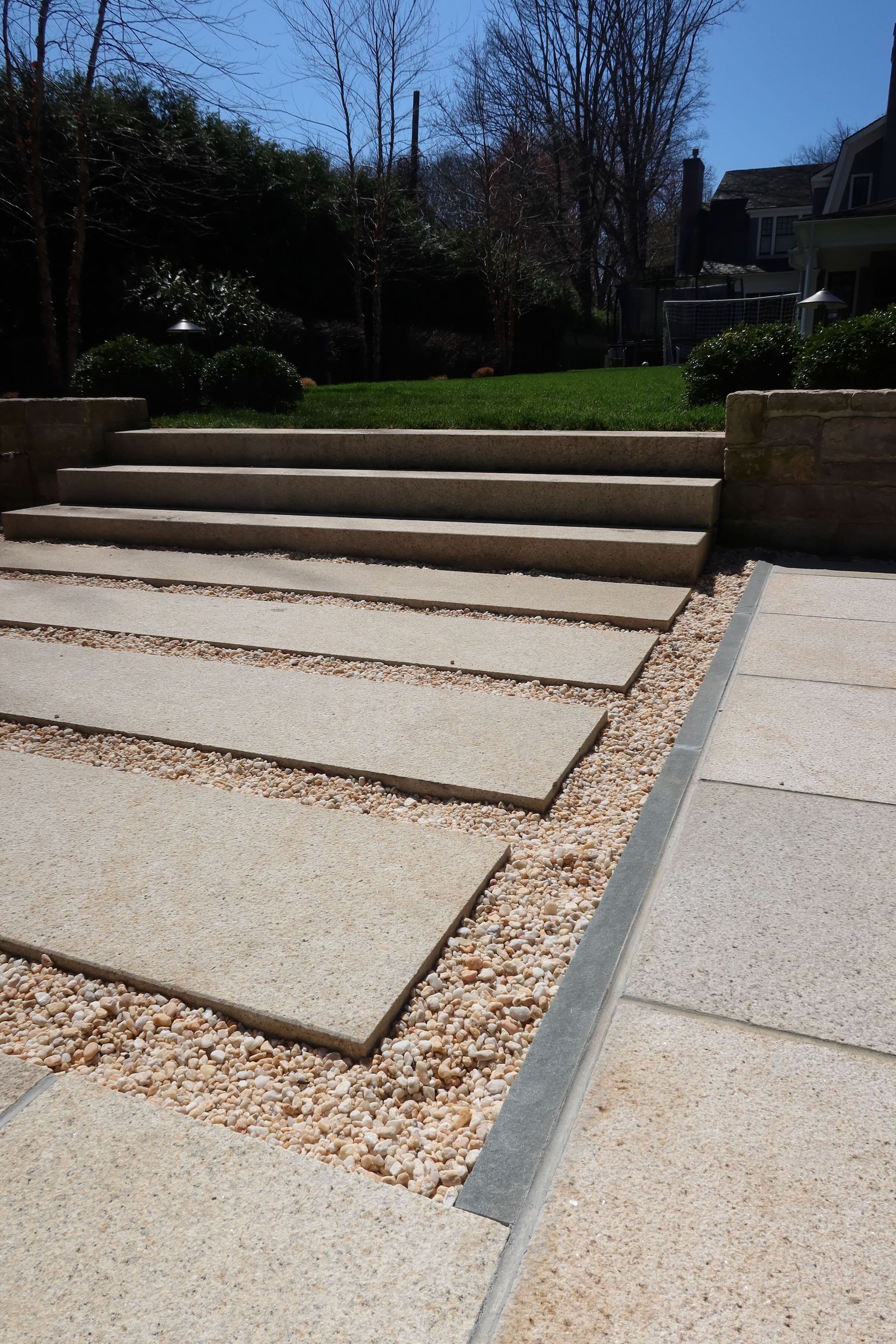 Stone step and paver design