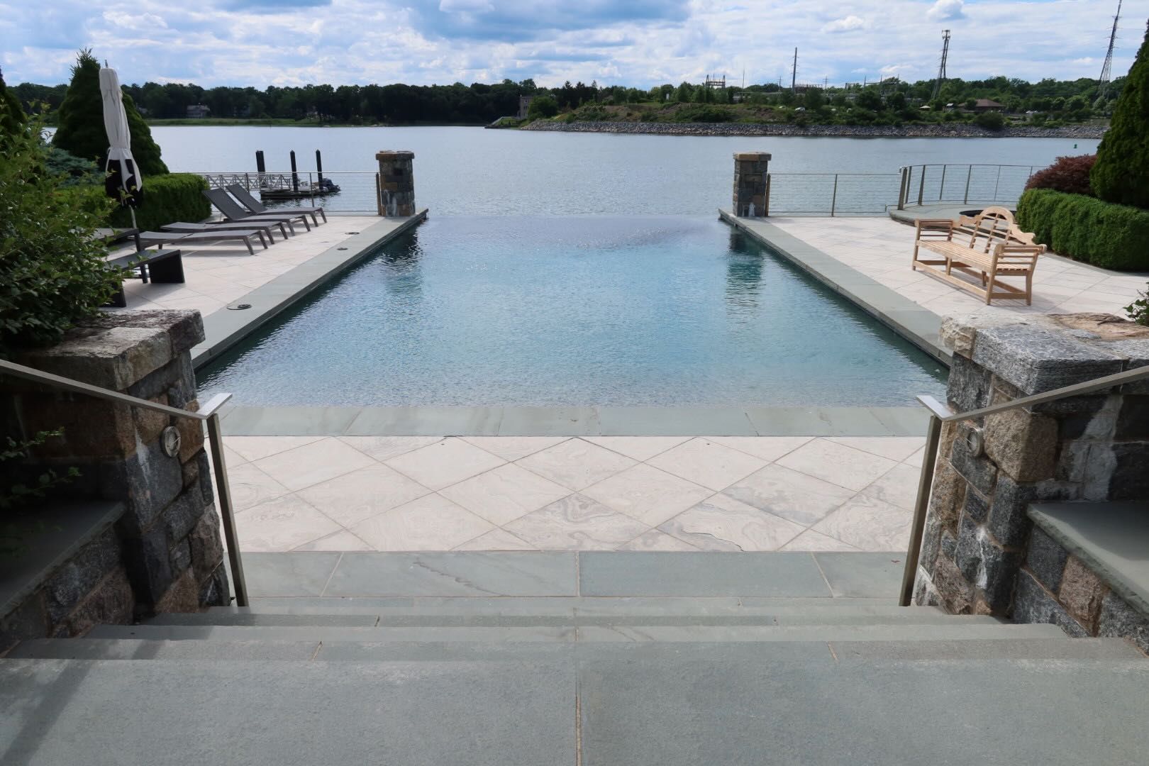 Waterfront infinity pool terrace