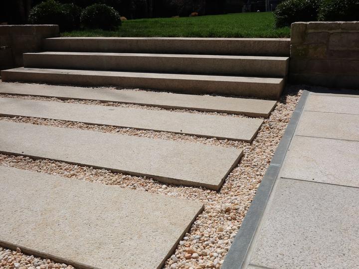 Stone step and paver design